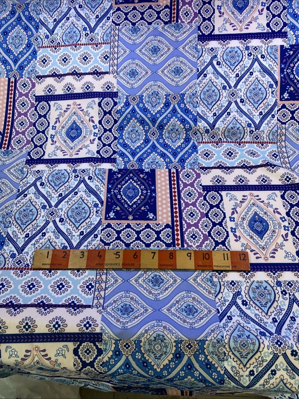 JOANN FABRICS 60"x36" Blue Cheater Quilt Stretch Jersey Fabric